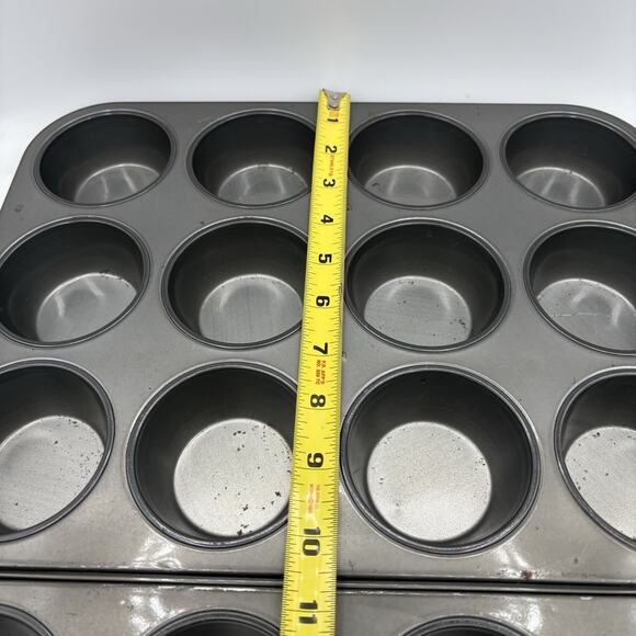 Ekco‎ Muffin Pans Lot of 2 Regular Size Cupcake Mold 12 Hole Slot Each USA - Picture 8 of 12